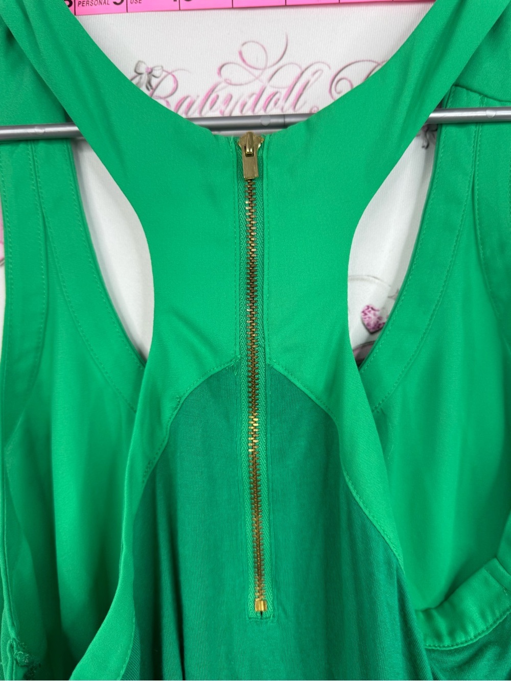 Express Green Racerback Tank with Zip Back - Picture 4 of 11